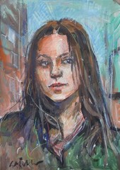GERRY MILLER-. Acrylic painting on paper. A4.21 x 29 cm. Unframed