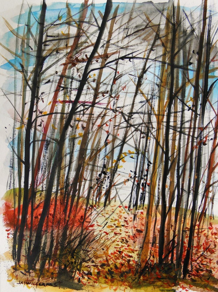 ORIGINAL Landscape Watercolor Painting JMW art John Williams Impressionism Trees
