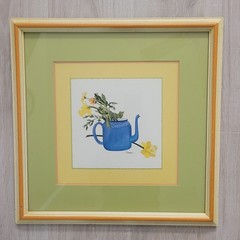 Vinatge „Flowers In A Watering Can“ Painting