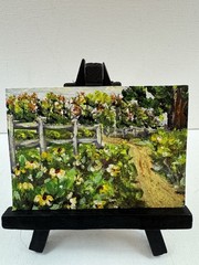 ACEO Original Mini Autumn Landscape Painting 2.5 x 3.5 Acrylic Itty Bitty Art