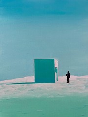 Teal Isolation. Original Acrylic Painting Series.
