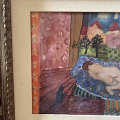 Original Natalie Miel Impressionist Watercolor Painting Signed Framed French