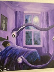 Original Scary Horror Painting 14×18 Hand Painted Acrylic Art Creepy Dark Artwor