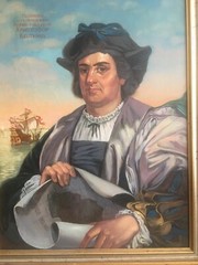 Christopher Columbus 1992 Oil Painting Signed Illegibly By Russian Artist