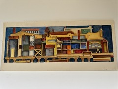 Mid Century Painting Urban Cubist Cubism Streets Modernism Resnack Santa Monica