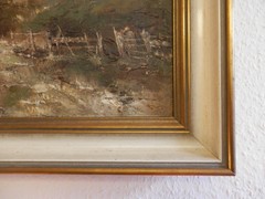 Original Willi Bauer 71cm x 61cm with Frame Oil Canvas 1980’s Landscape Painting