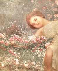 Carl Nys Belgian Listed Artist (b. 1858) Oil On Canvas „Woman Amongst Flowers“