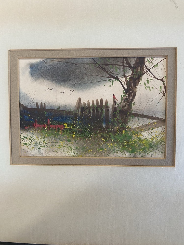 RARE Wayne Cooper Watercolor Original Signed Vintage Art Painting Matted OOAK