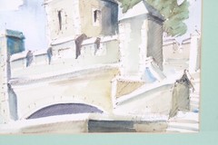 Porte Saint-Louis Quebec Watercolor Painting Signed Michelle Lemay Flesher