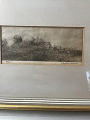 Michael Coleman Art Western Etching 6×3 Framed 12×9 Vintage
