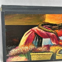 Simon Silva Amor A Todas Horas Signed Chicano Painting Mexican American Folk Art