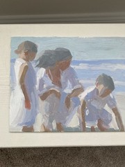 Painting Family Beach Day Collecting Shell Ocean Coastal Sean Dietrich Destin FL