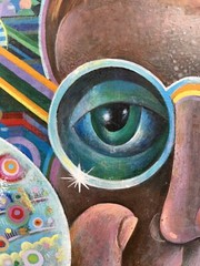 ABE GURVIN POP ART ILLUSTRATION POLITICIAN SCIENCE FICTION VINTAGE MCM PAINTING