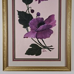 Original Signed Doris Spencer Painting 19.25×13.25 Framed Art – Flower