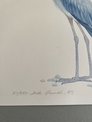 Watercolor Painting Crane Print 27/250 Signed 10” x 14” Unframed