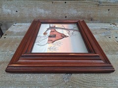 BARN PAINTING 8 X 10 -AMERICANA WINTER SCENE (WITH FRAME 14″ X 12″)
