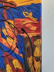 Abstract Painting on Canvas signed One of Kind Wall Decor Original Art