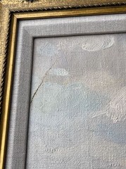 ANTIQUE LANDSCAPE PAINTING AMERICAN WPA ERA California Pennsylvania Ben Marcune