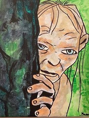 Seasoned Art Lord Of The Rings Gollum Sméagol hand painted artwork one ring art