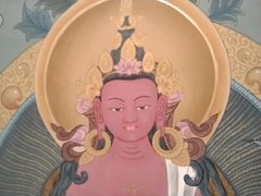 24 k gold Amitayus Thangka Painting Nepal CH7355