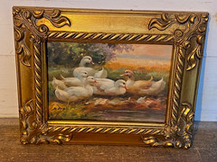Signed Vintage ORIGINAL G. Roy Oil Painting Ducks 9″ X 8″