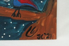 SPACE SPIDERS PILEATED WOODPECKER OUTSIDER POLITICAL ART FOLK ARTIST Jr CHARLIE