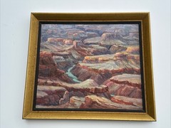 Antique Grand Canyon Painting Landscape Unsigned Nell Walker Warner 1930’s Oil