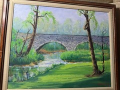 Richard D. Schultz (1915 – 2007) „Stone Bridge, Inwood West VA“ Oil Painting