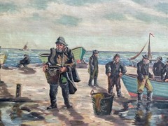 Impressionist Fisherman at the Beach Sea Baltic North Sea Fishing Skagen Denmark