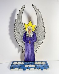 Michael Finster Acrylic On Plywood “The Guarding Angel” Outsider Art 1994