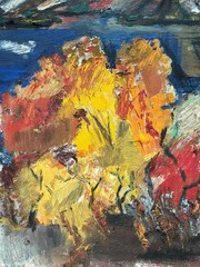Swedish Oil on Canvas – “Abstract Landscape” by S. Pctcizon –1963– 85 × 69 cm
