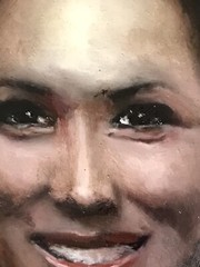 Vintage Original Gemälde Ölmalerei „Meghan Dushess Of Sussex“ Handgemalt Rahmen