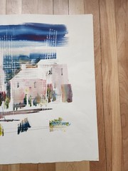 Vintage Alfred Birdsey BERMUDA HOUSES STREET Original Watercolor Painting Singed