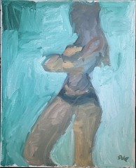 Surrealism Figure Oil Painting On Canvas 16”x20” Original Signed Art