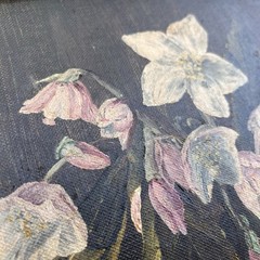 Vtg 1950 MCM Original Oil Painting Signed M. Perlberger Floral Still Life 12×14