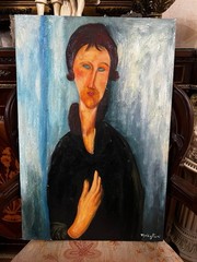 Amadeo Modigliani – Amazing Oil On Painting – Signed – Stamped – A1