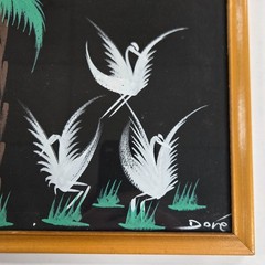 4 MCM Congo Framed Souvenir 12″x9″ Gouache Paintings ~ 1950s/60s, Signed By Doré