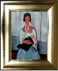 Framed Modigliani’s Gypsy Woman Repro, Quality Hand Painted Oil Painting 12x16in
