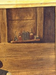 Antique c1904 Oil On Canvas O/C AMISH MAN HUSKING CORN Gilt Frame Signed C.SOPER