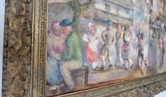 Oil painting „Erhard Amadeus Dier“ (1893-1969) Vienna peasant dance 95x75cm 1930-40s