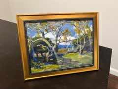 Framed Colorful Tree Landscape –Impressionist Oil Painting –6×8 Reproduction Art