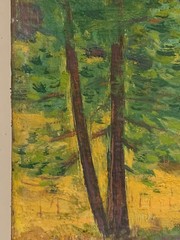 Paul Kauvar Smith Signed Painting Fawn Creek Oil On Board Colorado Artist