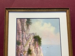 Large Maria Ada Gianni Gouache „The Phoenician Steps of Capri“