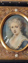 Antique Victorian Era Double Miniature Lady Portrait Framed & Signed.