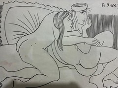 Excellent masterpiece, INK on OLD PAPER, signed PABLO PICASSO