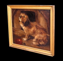 Large 19th Century English Portrait of A Brown Terrier Dog – Sir Edwin Landseer