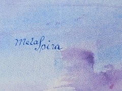 Mela Hartwig Spira 1893-1967 Austria-London Watercolour Paper Flower Bowl c1950s