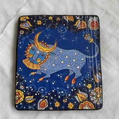 Ukrainian Ethno Folk Art Painting Wood Panel Reproduction by Maria Prymachenko