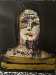 Parsons People. Original Abstract Portrait 16×20 Inches. Canvas. Signed.