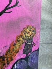 Wood Art, Tree Art, Scrap Wood Painting, 2 Piece Art, Girl Art, Tree Swing